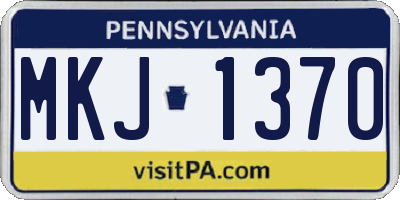 PA license plate MKJ1370