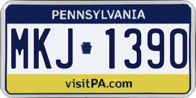 PA license plate MKJ1390