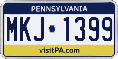 PA license plate MKJ1399