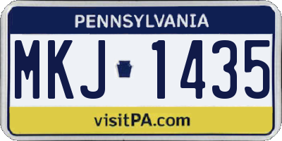 PA license plate MKJ1435