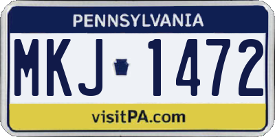 PA license plate MKJ1472