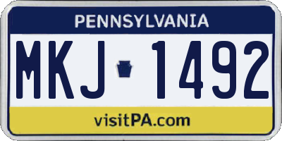 PA license plate MKJ1492