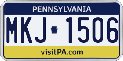 PA license plate MKJ1506