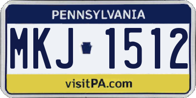 PA license plate MKJ1512