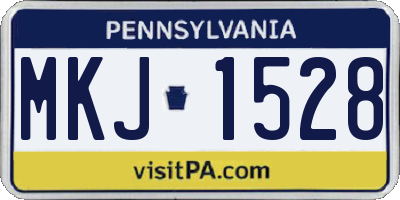 PA license plate MKJ1528