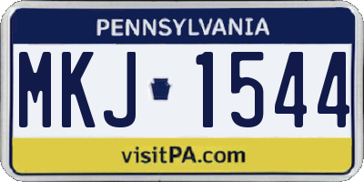 PA license plate MKJ1544