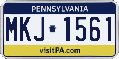 PA license plate MKJ1561