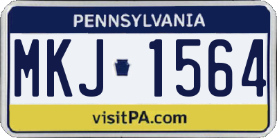 PA license plate MKJ1564
