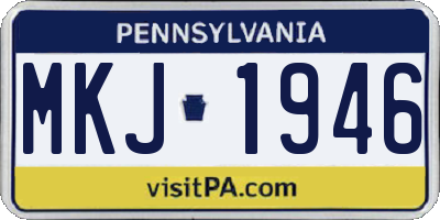 PA license plate MKJ1946