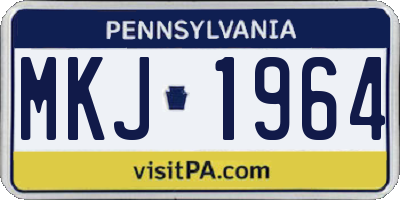PA license plate MKJ1964