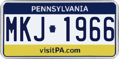 PA license plate MKJ1966