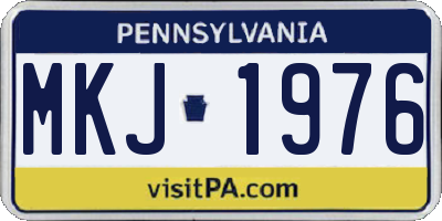 PA license plate MKJ1976