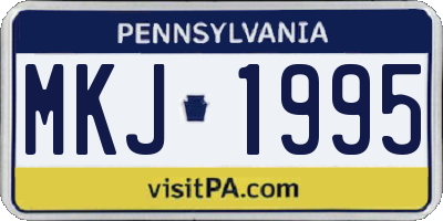 PA license plate MKJ1995