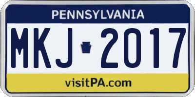PA license plate MKJ2017