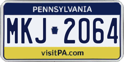 PA license plate MKJ2064