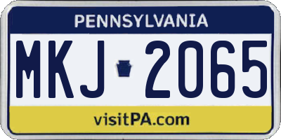 PA license plate MKJ2065