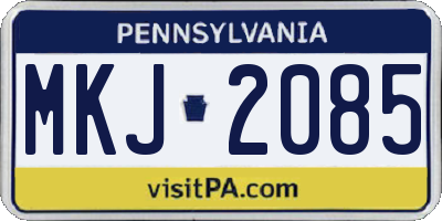 PA license plate MKJ2085