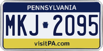 PA license plate MKJ2095