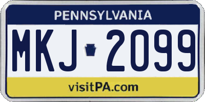 PA license plate MKJ2099