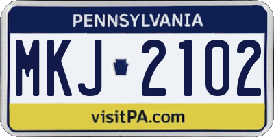 PA license plate MKJ2102