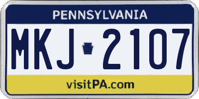 PA license plate MKJ2107