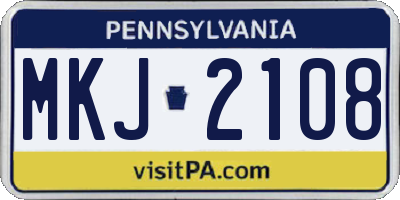 PA license plate MKJ2108