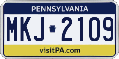 PA license plate MKJ2109