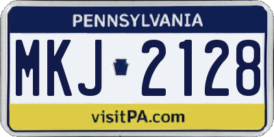 PA license plate MKJ2128