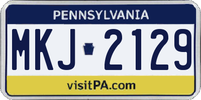 PA license plate MKJ2129
