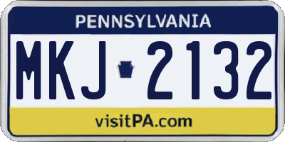 PA license plate MKJ2132