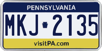 PA license plate MKJ2135
