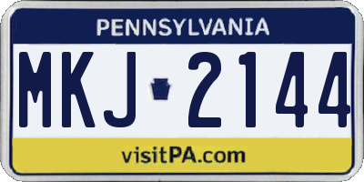 PA license plate MKJ2144