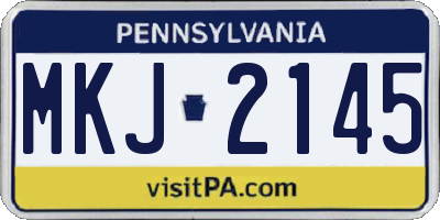 PA license plate MKJ2145