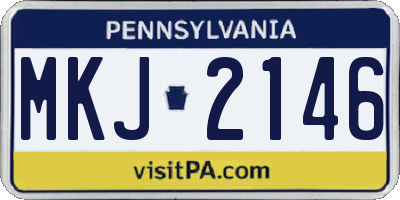 PA license plate MKJ2146