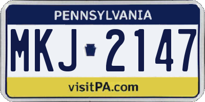 PA license plate MKJ2147