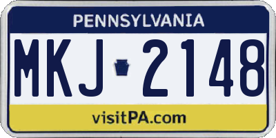 PA license plate MKJ2148