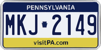 PA license plate MKJ2149