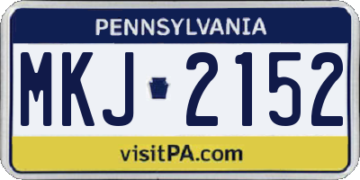 PA license plate MKJ2152