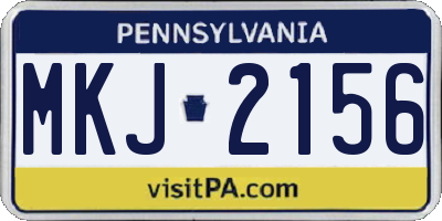 PA license plate MKJ2156