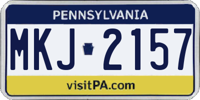 PA license plate MKJ2157