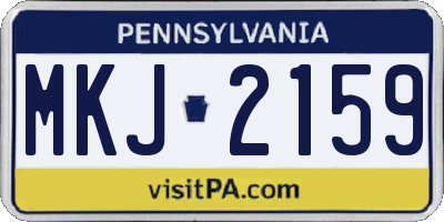 PA license plate MKJ2159