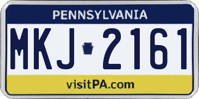 PA license plate MKJ2161