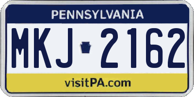 PA license plate MKJ2162