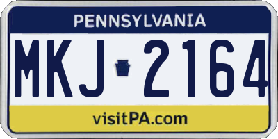 PA license plate MKJ2164