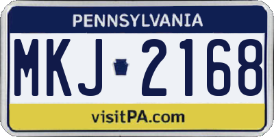 PA license plate MKJ2168