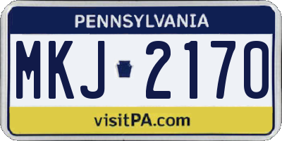 PA license plate MKJ2170