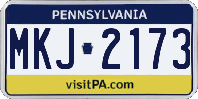 PA license plate MKJ2173
