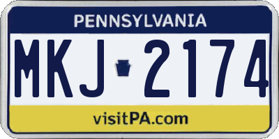 PA license plate MKJ2174