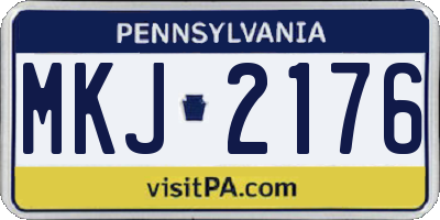 PA license plate MKJ2176