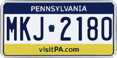 PA license plate MKJ2180